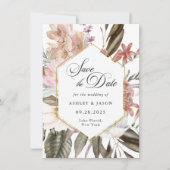 Boho Rustic Wildflower Sla de datum op met Foto Save The Date (Voorkant)