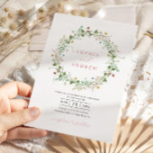 Boho Rustic Wildflower Wedding Invitation Kaart