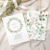 Boho Rustic Wildflower Wedding Invitation Kaart