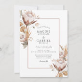 Boho Rustic Wildflower Wedding Invitation Kaart (Voorkant)
