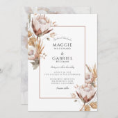 Boho Rustic Wildflower Wedding Invitation Kaart (Voorkant / Achterkant)