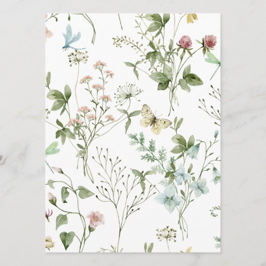 Boho Rustic Wildflower Wedding Menu (Achterkant)