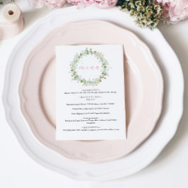 Boho Rustic Wildflower Wedding Menu
