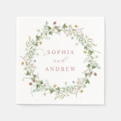 Boho Rustic Wildflowers Trouwservetten Servet (Voorkant)