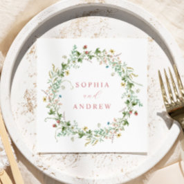Boho Rustic Wildflowers Trouwservetten Servet