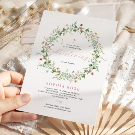 Boho Rustic Wildflowers Uitnodiging