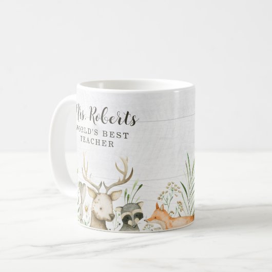Boho Rustic Wildlife Teacher Appreciation Koffiemok (Voorkant links)