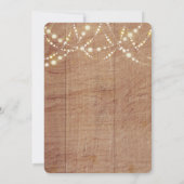 Boho Rustic Wood en Lichten Uitnodiging (Achterkant)