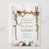 Boho Rustic Wood & Floral Arch Canopy Wedding Kaart (Voorkant)