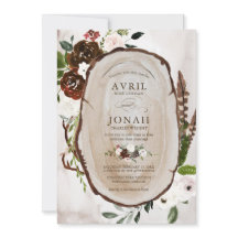 Boho Rustic Wood & Floral Burgundy Roos Wedding