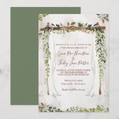 Boho Rustic Wood & Greenery Arch Canopy Wedding Kaart (Voorkant / Achterkant)