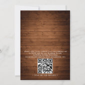 Boho Rustic Wood Greenery Elegant QR Code Wedding Kaart (Achterkant)