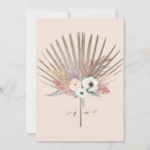 BOHO Rustic Wood Pampas Grass Tropical Palm Floral Kaart (Achterkant)
