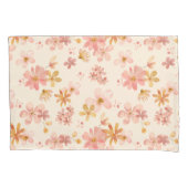 Boho rustiek aards botanisch bloempatroon kussensloop (Voorkant-Links)