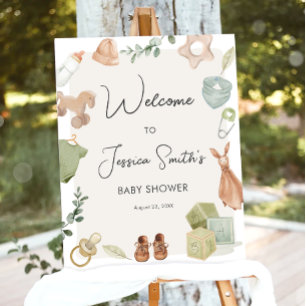 Boho rustiek Baby shower Boy Neutral Welkom Poster