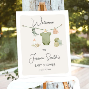 Boho rustiek Baby shower Boy Neutral Welkom Poster