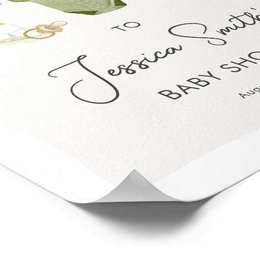 Boho rustiek Baby shower Boy Neutral Welkom Poster (Hoek)