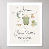 Boho rustiek Baby shower Boy Neutral Welkom Poster (Voorkant)
