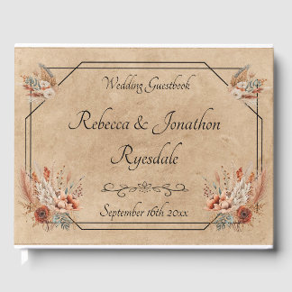 Boho rustiek Bloemen Bruiloft Gastenboek