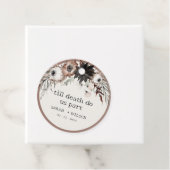 Boho rustiek Gotisch Roest Zwart Botanisch Bruilof Bedankjes Labels (In situ)