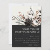 Boho rustiek Gotisch Roest Zwart Botanisch Bruilof Bedankkaart (Voorkant)