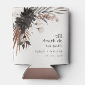 Boho rustiek Gotisch Roest Zwart Botanisch Bruilof Blikjeskoeler (Achterkant)