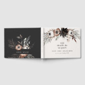 Boho rustiek Gotisch Roest Zwart Botanisch Bruilof Gastenboek (Volledig)