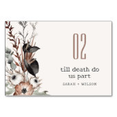 Boho rustiek Gotisch Roest Zwart Botanisch Bruilof Kaart (Achterkant)