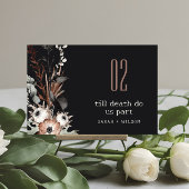 Boho rustiek Gotisch Roest Zwart Botanisch Bruilof Kaart