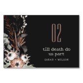 Boho rustiek Gotisch Roest Zwart Botanisch Bruilof Kaart (Achterkant)