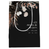 Boho rustiek Gotisch Roest Zwart Botanisch Bruilof Medium Cadeauzakje (Voorkant)