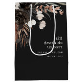 Boho rustiek Gotisch Roest Zwart Botanisch Bruilof Medium Cadeauzakje (Achterkant)