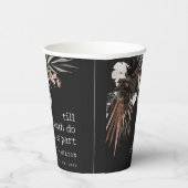 Boho rustiek Gotisch Roest Zwart Botanisch Bruilof Papieren Bekers (Rechts)