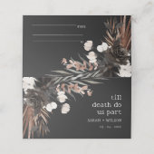 Boho rustiek Gotisch Roest Zwart Botanisch Bruilof Plaatskaartje (Buitenkant ongevouwen)