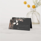 Boho rustiek Gotisch Roest Zwart Botanisch Bruilof Plaatskaartje (Achterkant)