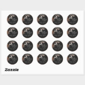 Boho rustiek Gotisch Roest Zwart Botanisch Bruilof Ronde Sticker (Vel)