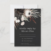 Boho rustiek Gotisch Roest Zwart Botanisch Bruilof RSVP Kaartje (Voorkant)