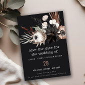 Boho rustiek Gotisch Roest Zwart Botanisch Bruilof Save The Date