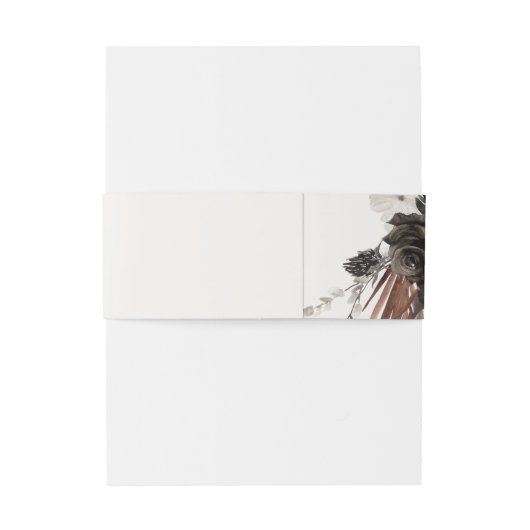 Boho rustiek Gotisch Roest Zwart Botanisch Bruilof Uitnodigingen Wikkel (Achterkant Voorbeeld)