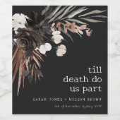 Boho rustiek Gotisch Roest Zwart Botanisch Bruilof Wijn Etiket (Enkel label)