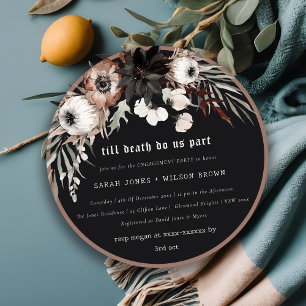 Boho rustiek Gotisch Roest Zwart Botanisch Verlovi Kaart