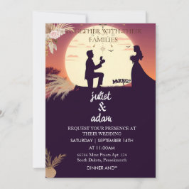 boho rustiek modern elegant Twilight Bruiloft Kaart