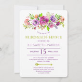 Boho rustiek paarse groene bloemenbruidsmeisjes br kaart (Voorkant)