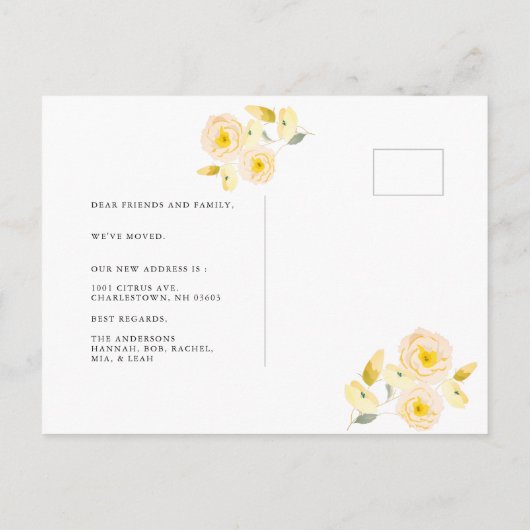 Boho Rustiek Roos Bloemenhout Foto Bewegen Aankondigingskaart (Achterkant)