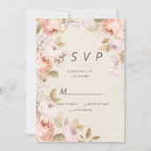 Boho rustiek roze koraal mauve ivoor floral RSVP Kaart (Voorkant)