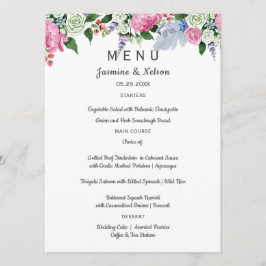 Boho rustiek roze lavendel bloemen Bruiloft of Fee Menu