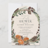 Boho Rustiek Sinaasappel Modern Botanisch Baby sho Kaart (Voorkant)