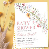 Boho rustiek Wildbloem Bloemen Baby shower Kaart