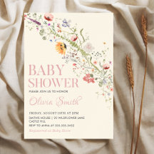 Boho rustiek Wildbloem Bloemen Baby shower