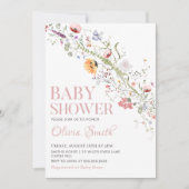Boho rustiek Wildbloem Bloemen Baby shower Kaart (Voorkant)